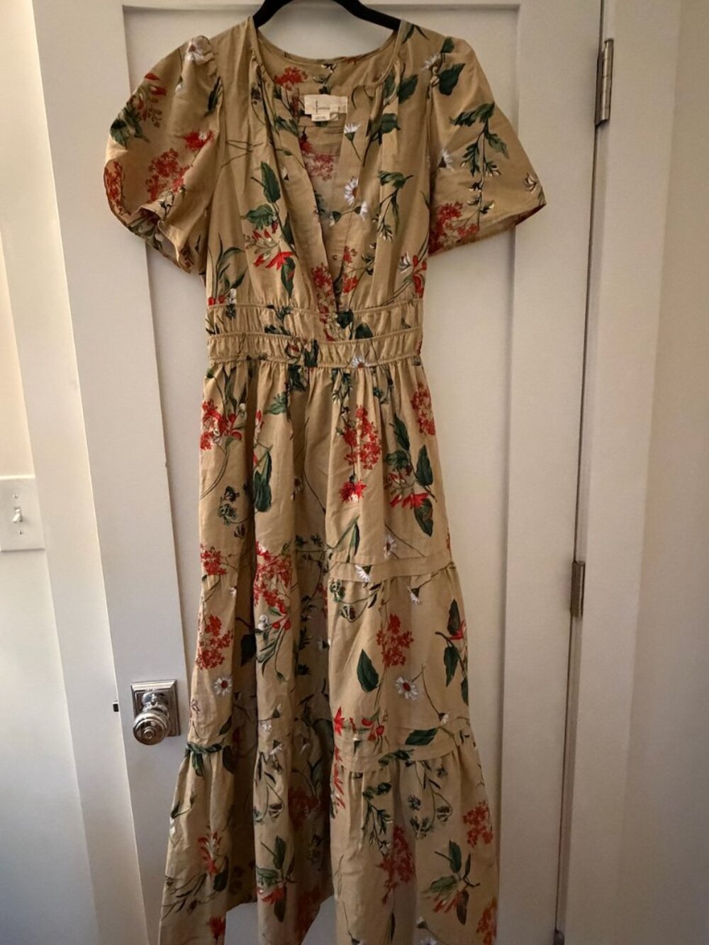 Anthropologie Somerset Maxi Dress Khaki Floral - Picture 4 of 7